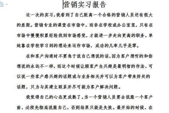 优秀销售员实习报告范文2000字