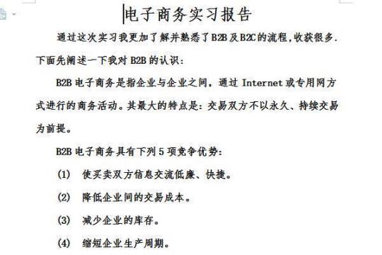 电子商务专业实习报告模板 电子商务实习报告模板五篇