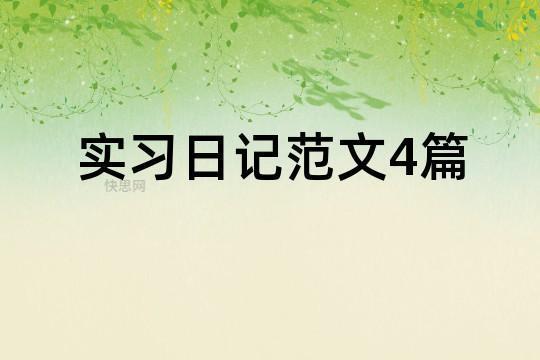 生产实习日记四篇