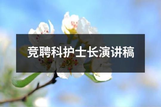 医院临床科主任竞聘演讲稿范文