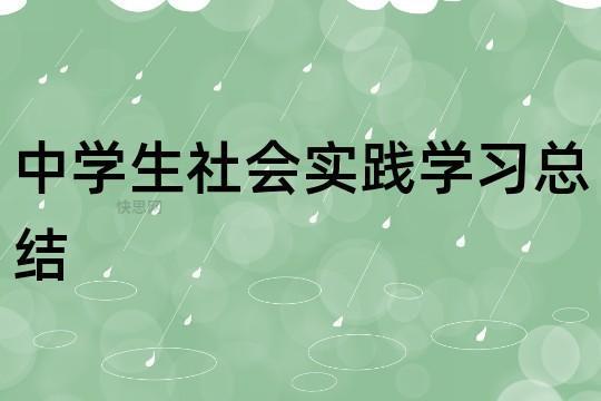 中学生假期社会实践活动总结5篇