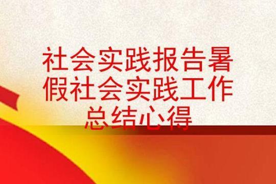 暑假社会实践报告总结报告系列(8篇)