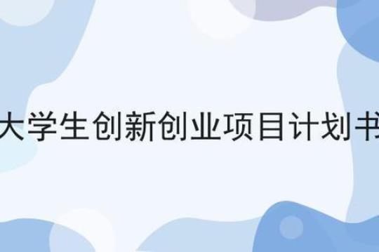 大学生校内创新创业项目计划书