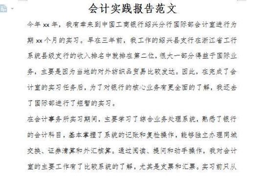 会计寒假社会实践报告