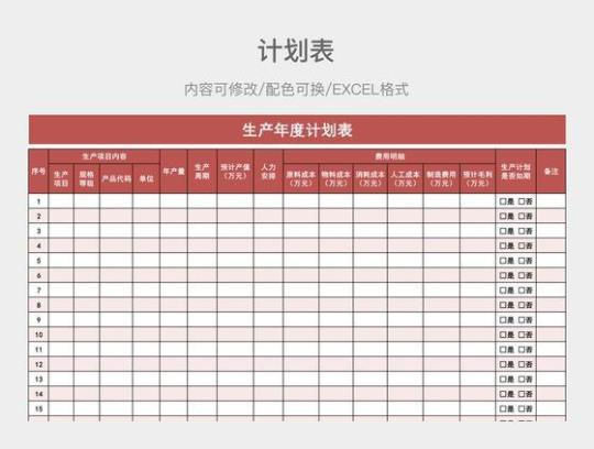 [最新]年度计划表通用 年度设备保养计划表