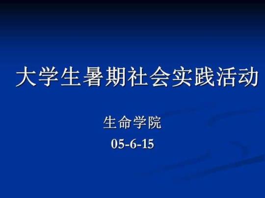 大学生暑假社会实践总结与体会