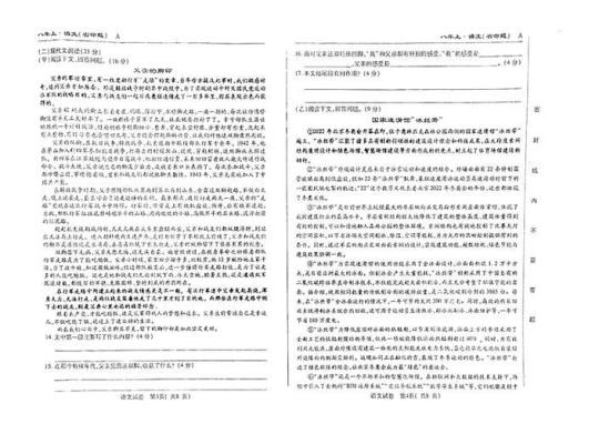 辽宁省沈阳市苏家屯区八年级下学期期中考试语文试题（含答案）