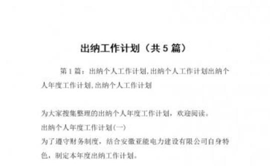 出纳学校工作计划 学校出纳要做哪些工作内容