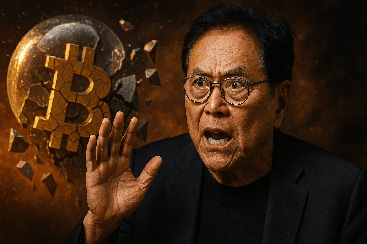 富爸爸喊「比特币泡沫要破了」：抓紧时间快逃、跌下来我再买