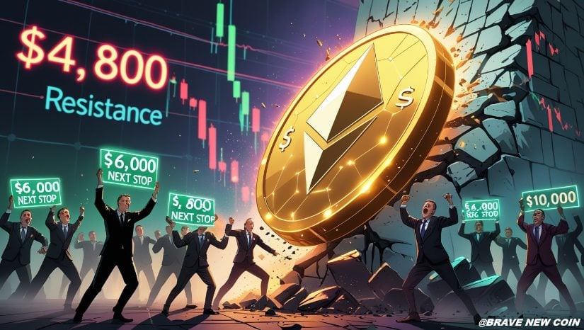 以太坊（ETH）价格预测：突破下降趋势线点燃多头冲击6000美元希望，万元涨幅预期升温