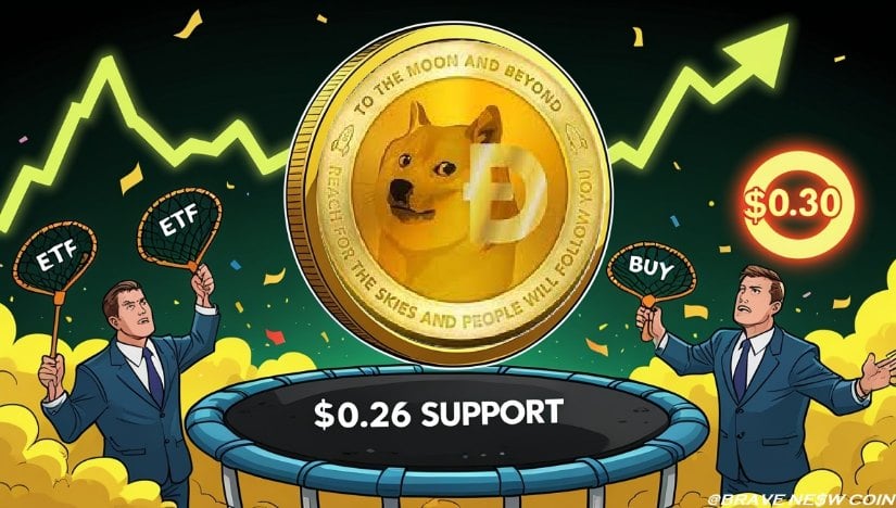 狗狗币（DOGE）价格预测：狗狗币坚守0.26美元支撑位，强劲买入信号后蓄势突破0.30美元
