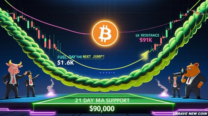 比特币价格预测：BTC价格维持在9万美元区间，21日均线支撑点燃新一轮突破希望